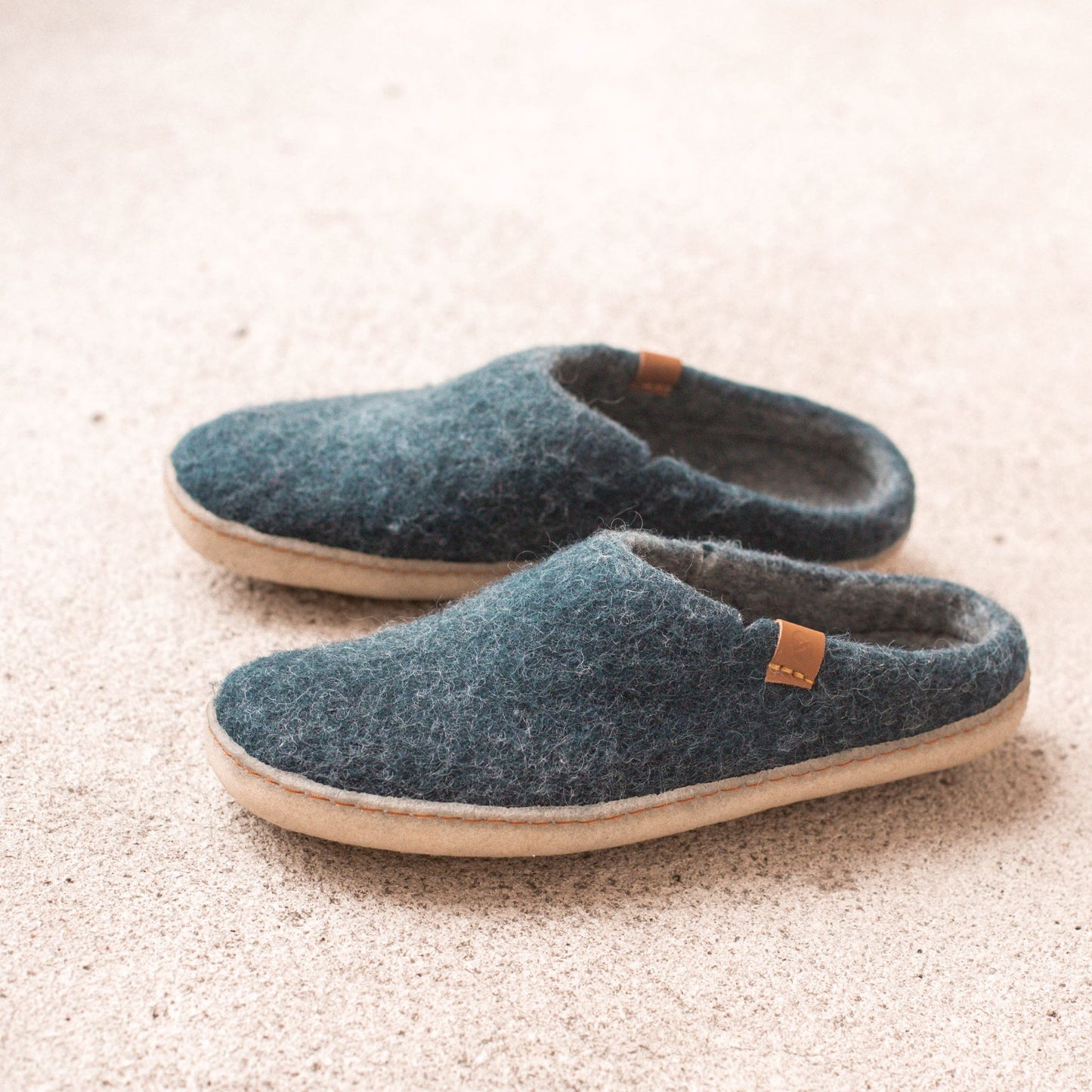 Classic Slipper - Navy Blue with Rubber