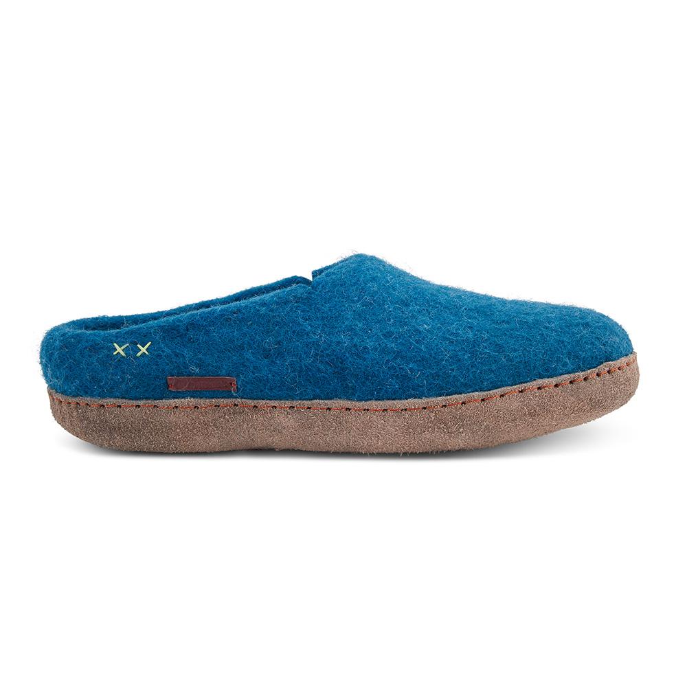 Classic Slipper - Steel Blue with Leather