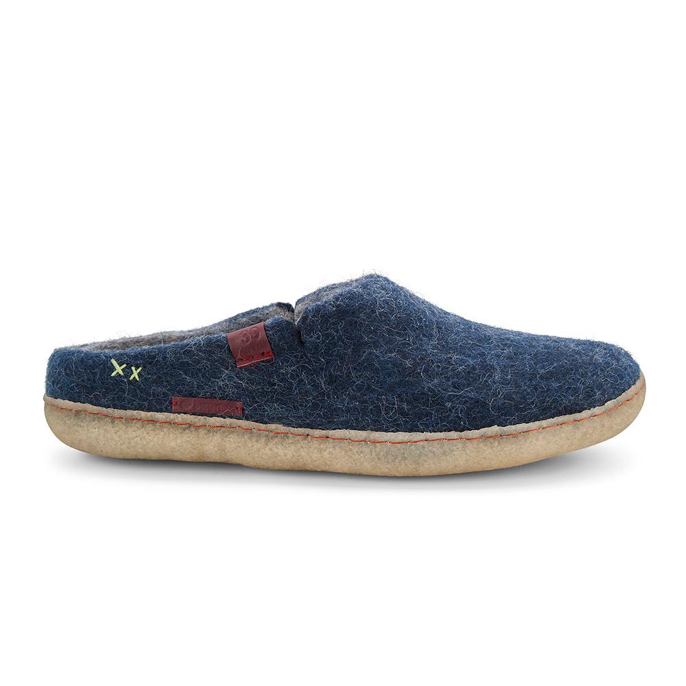 Classic Slipper - Navy Blue with Rubber