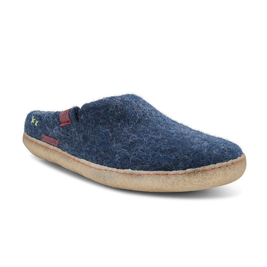 Classic Slipper - Navy Blue with Rubber
