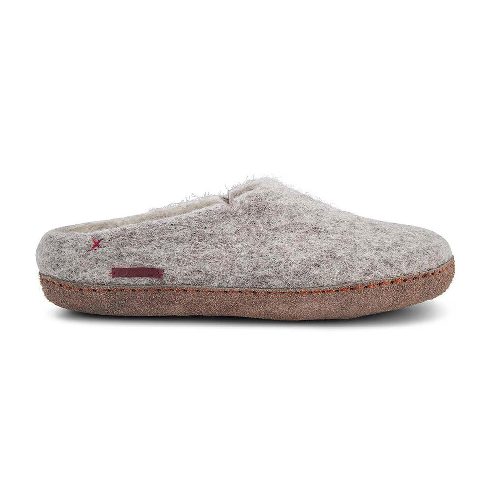 Classic Slipper - Grey with Leather