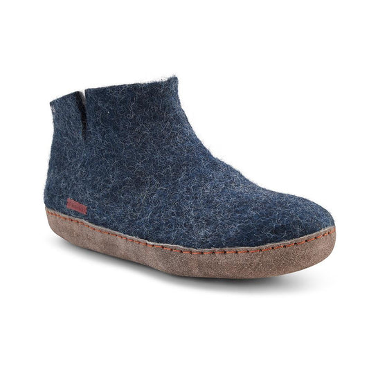 Classic Boot - Navy Blue with Leather