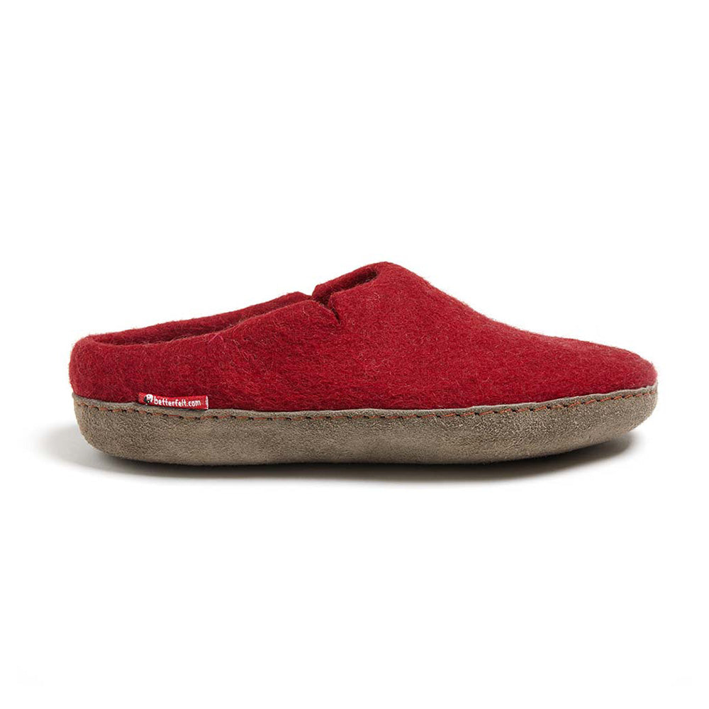 Classic Slipper - Red with Leather