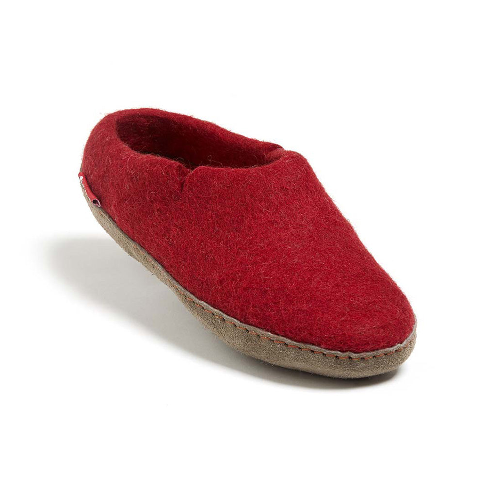 Classic Slipper - Red with Leather