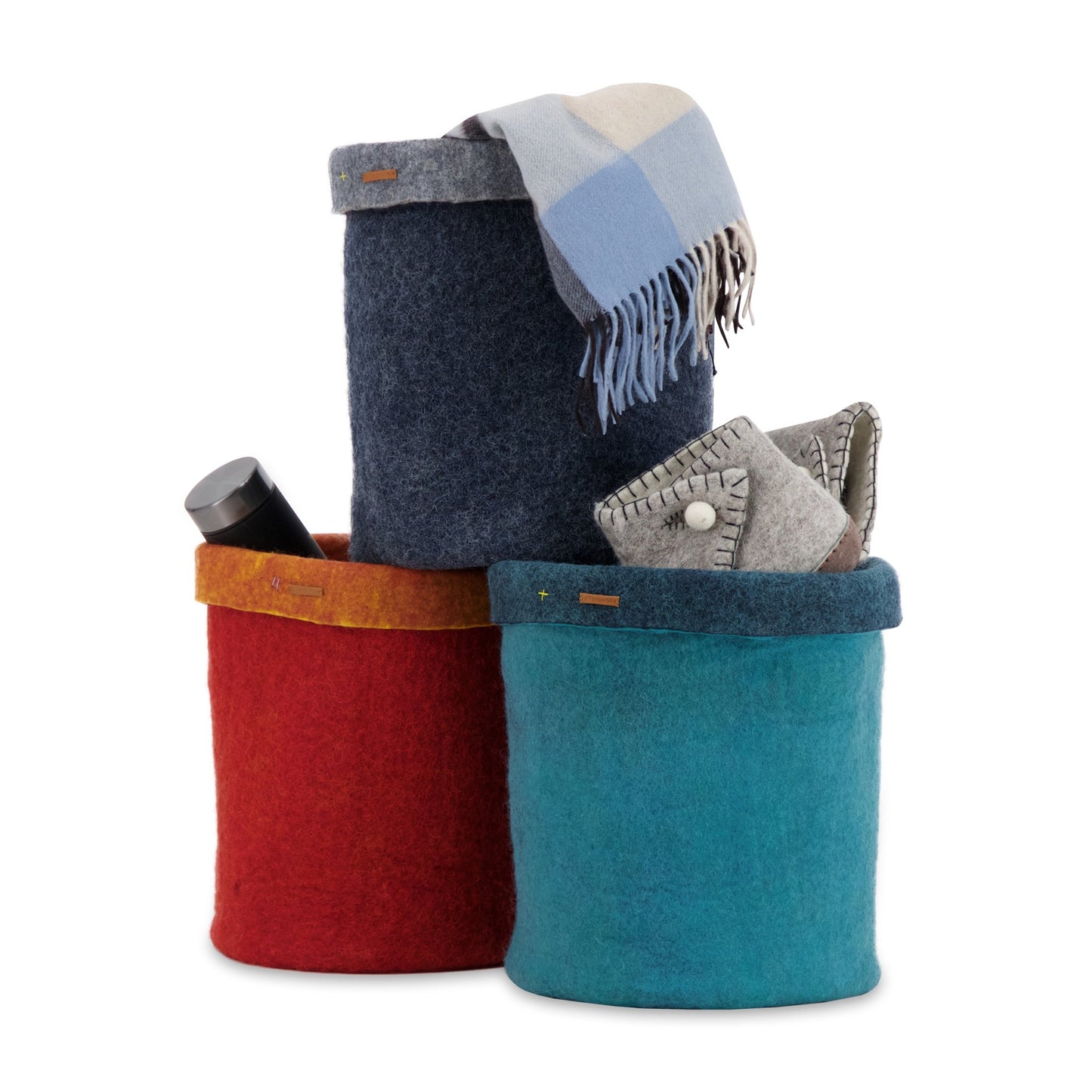 Felt Storage Basket - Navy blue